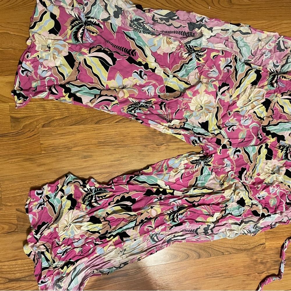 Vibrant Floral Print Pants